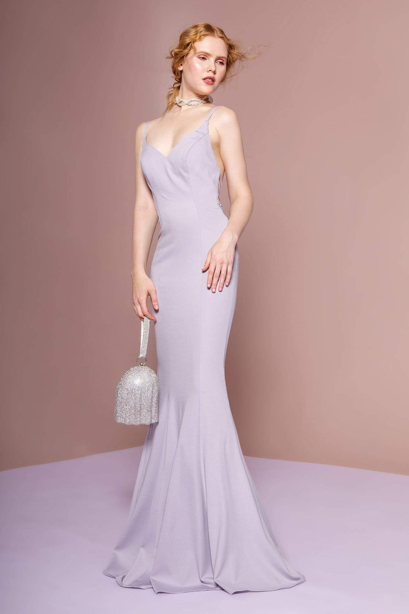Elizabeth K - GL2696 Beaded Jersey Trumpet Dress Special Occasion Dress XS / Lilac