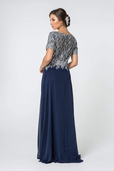 Elizabeth K - GL2826 Metallic Lace Embroidered Chiffon Dress Mother of the Bride Dresses