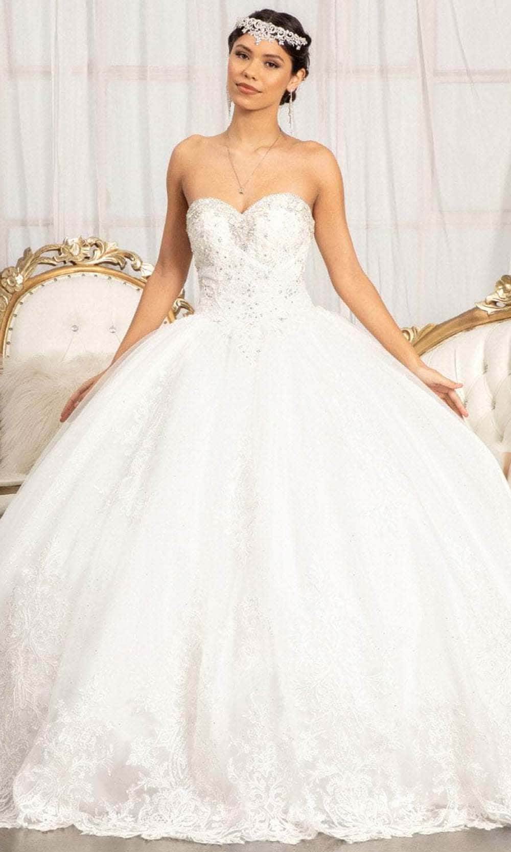 Elizabeth K GL3017 - Strapless Sweetheart Wedding Dress Bridal Dresses XS / Off.Wht