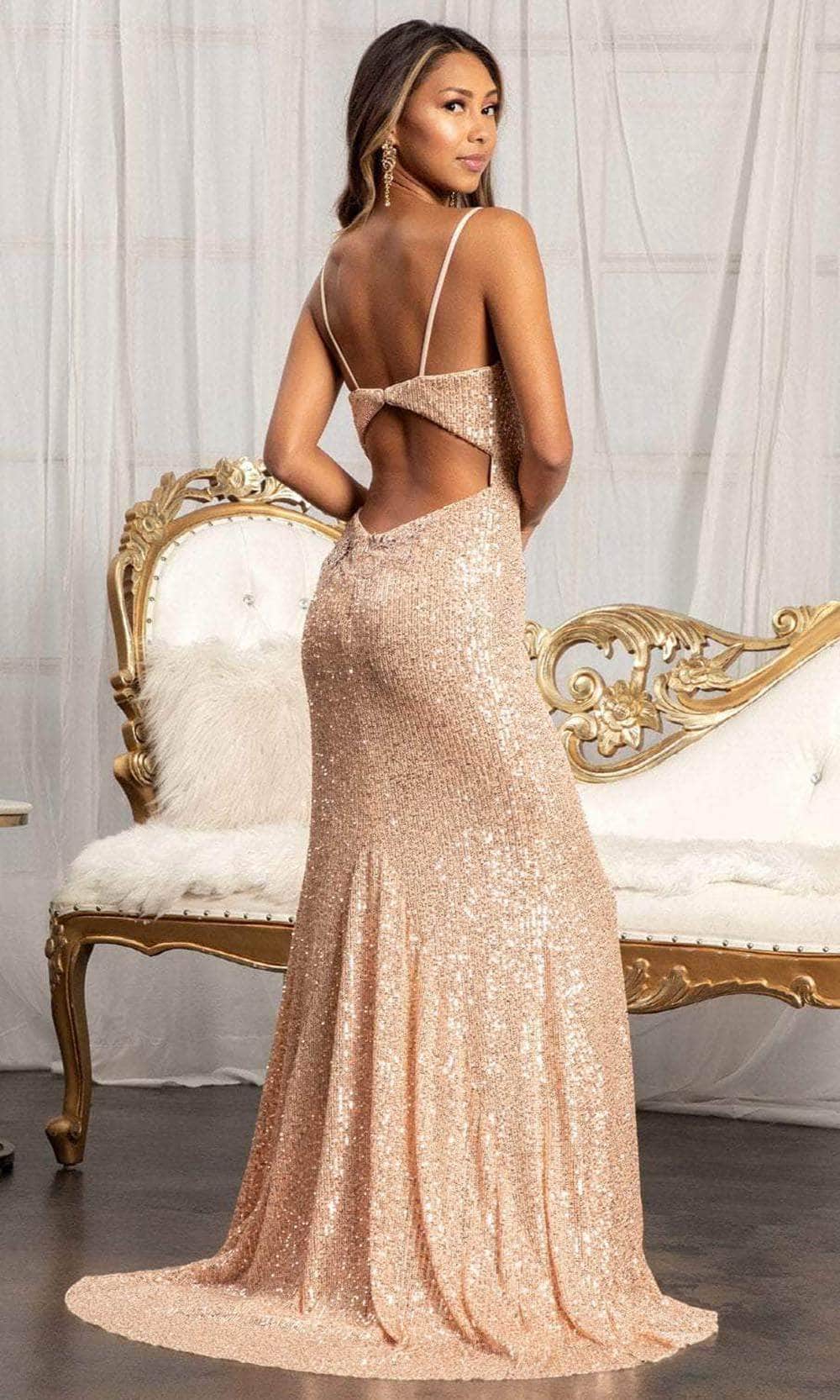 Elizabeth K GL3023 - Sequined Cutout Evening Gown Special Occasion Dress