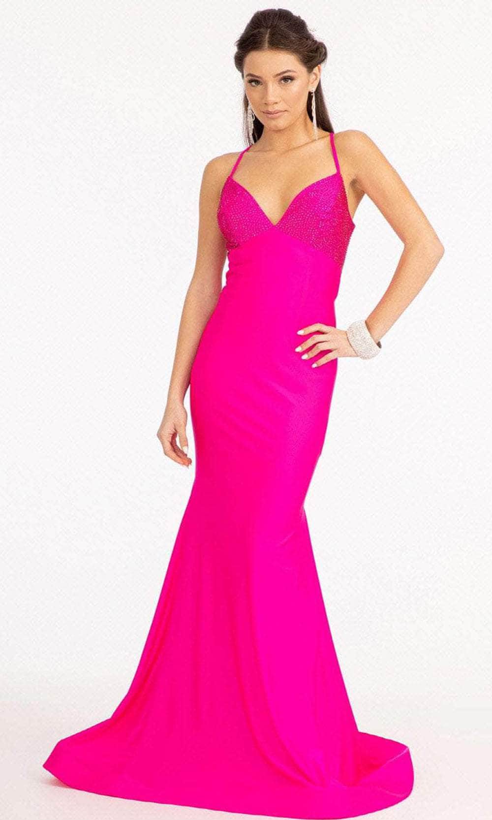 Elizabeth K GL3035 - Lace Up Back Mermaid Prom Dress Special Occasion Dress XS / Fuchsia