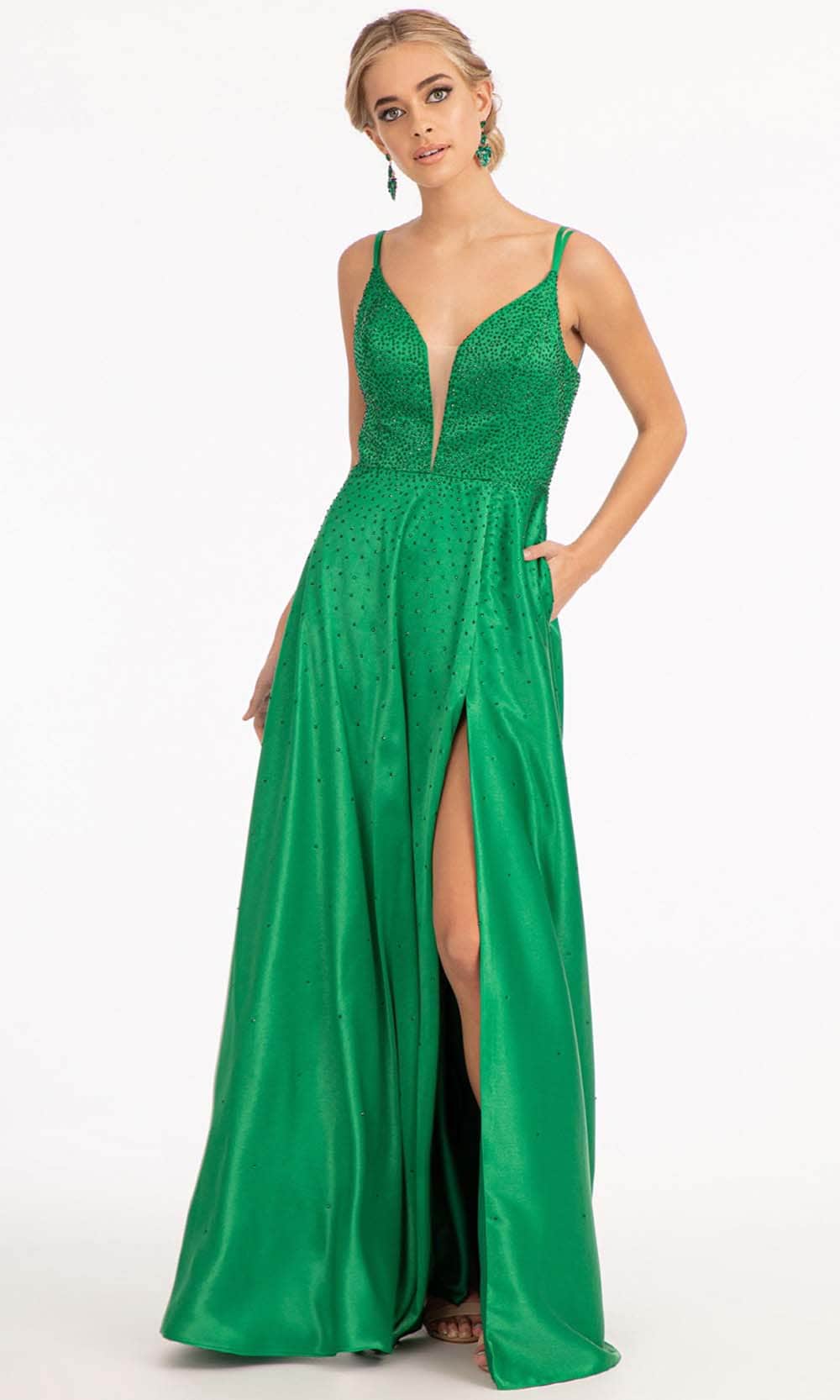 Elizabeth K GL3039 - Beaded Sweetheart A- line Dress Prom Dresses XS / E/M Green