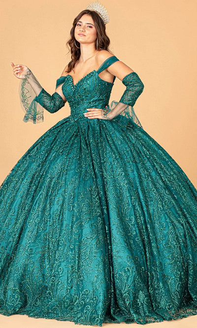 Elizabeth K GL3073 - Embroidered Tulle Ballgown Special Occasion Dress XS / Green