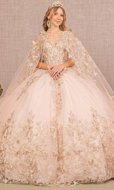 Elizabeth K GL3104 - Jewel Mesh Quinceanera Ballgown Special Occasion Dress XS / Rose Gold