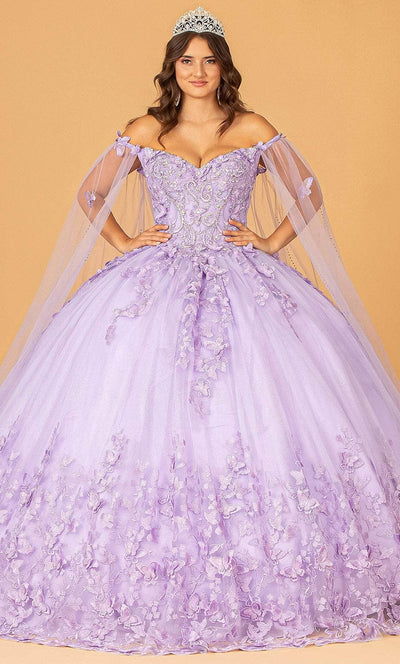 Elizabeth K GL3110 - Sweetheart Butterfly Appliqued Ballgown Special Occasion Dress XS / Lilac