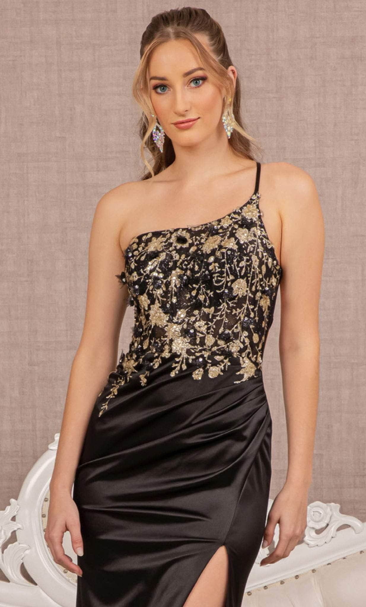 Elizabeth K GL3125 - Beaded One Shoulder Prom Dress Special Occasion Dress