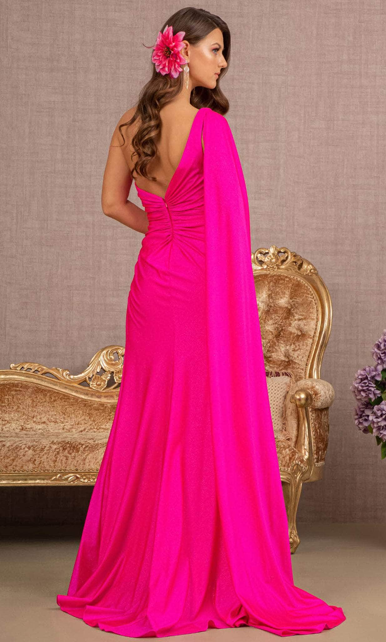 Elizabeth K GL3136 - Cascading Sash Glitter Evening Dress Special Occasion Dress