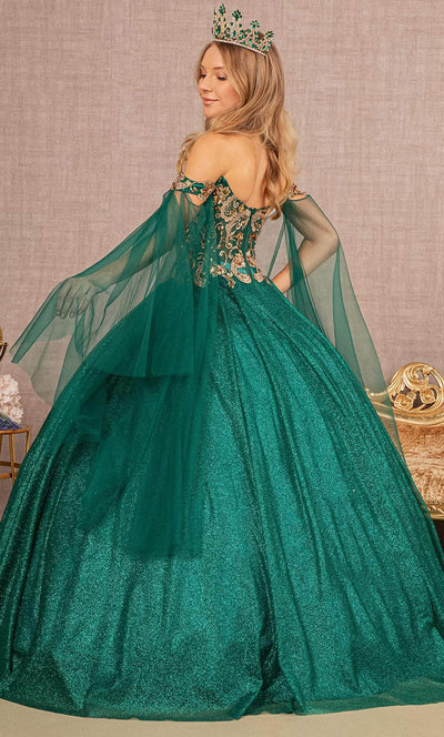 Elizabeth K GL3139 - Off-Shoulder Caped Ballgown Special Occasion Dress