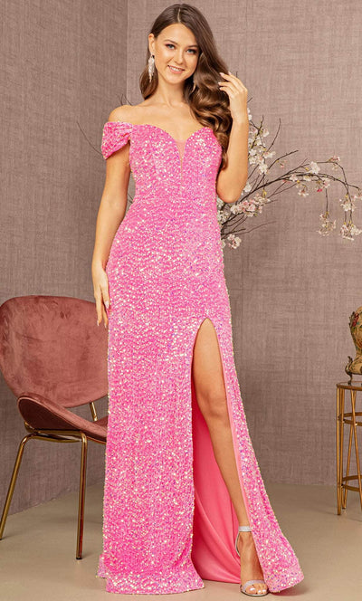 Elizabeth K GL3148 - Off-Shoulder Sweetheart Neck Evening Dress Special Occasion Dress XS / Pink