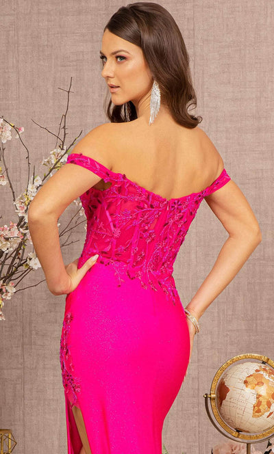  Elizabeth K GL3162 - Beaded Illusion Prom Dress Pink