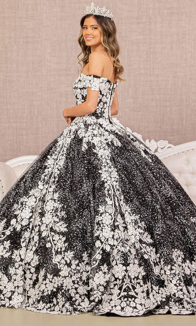 Elizabeth K GL3168 - Rosette Off Shoulder Cape Ballgown Special Occasion Dress