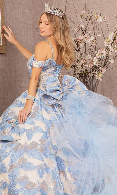 Elizabeth K GL3174 - Jacquard Cold Shoulder Ballgown Special Occasion Dress