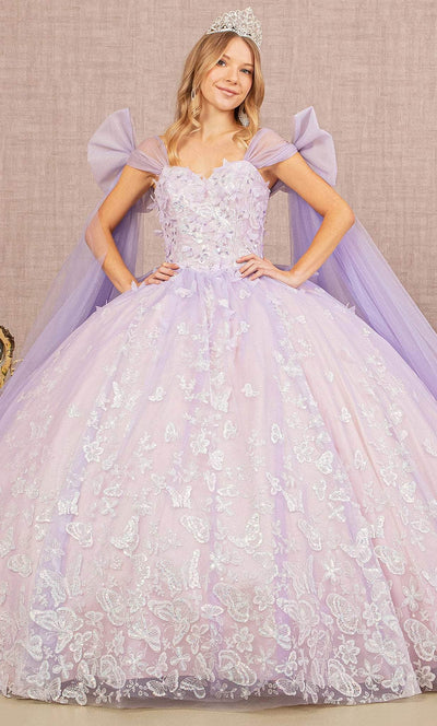 Elizabeth K GL3175 - Bow-Detailed Long Quinceanera Gown Special Occasion Dress XS / Lilac