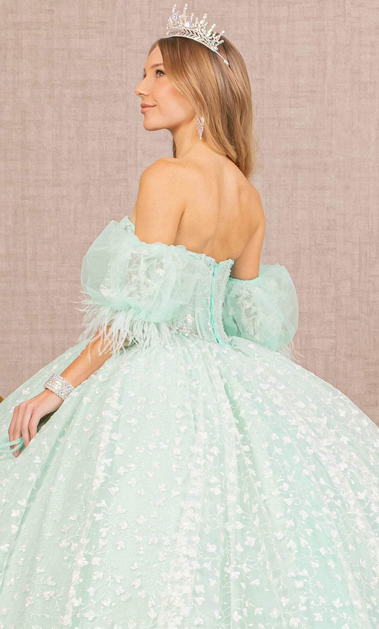 Elizabeth K GL3176 - Strapless Glitter Ball Gown Special Occasion Dress