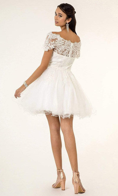 Elizabeth K - GS1953 Lace Embroidered Bodice Fit and Flare Tulle Dress Homecoming Dresses
