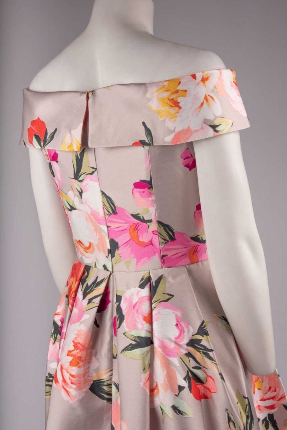 Eliza J Evening EJ8M7375 - Long A-Line Dress - Mikado, Off-Shoulder Sleeves, Fitted Bodice, Floral Prints, Pleated A-Line Skirt, Side Seam Pockets, Back Zipper ADASA Eliza J Evening EJ8M7375 - Long A-Line Dress - Mikado, Off-Shoulder Sleeves, Fitted Bodice, Floral Prints, Pleated A-Line Skirt, Side Seam Pockets, Back Zipper ADASA