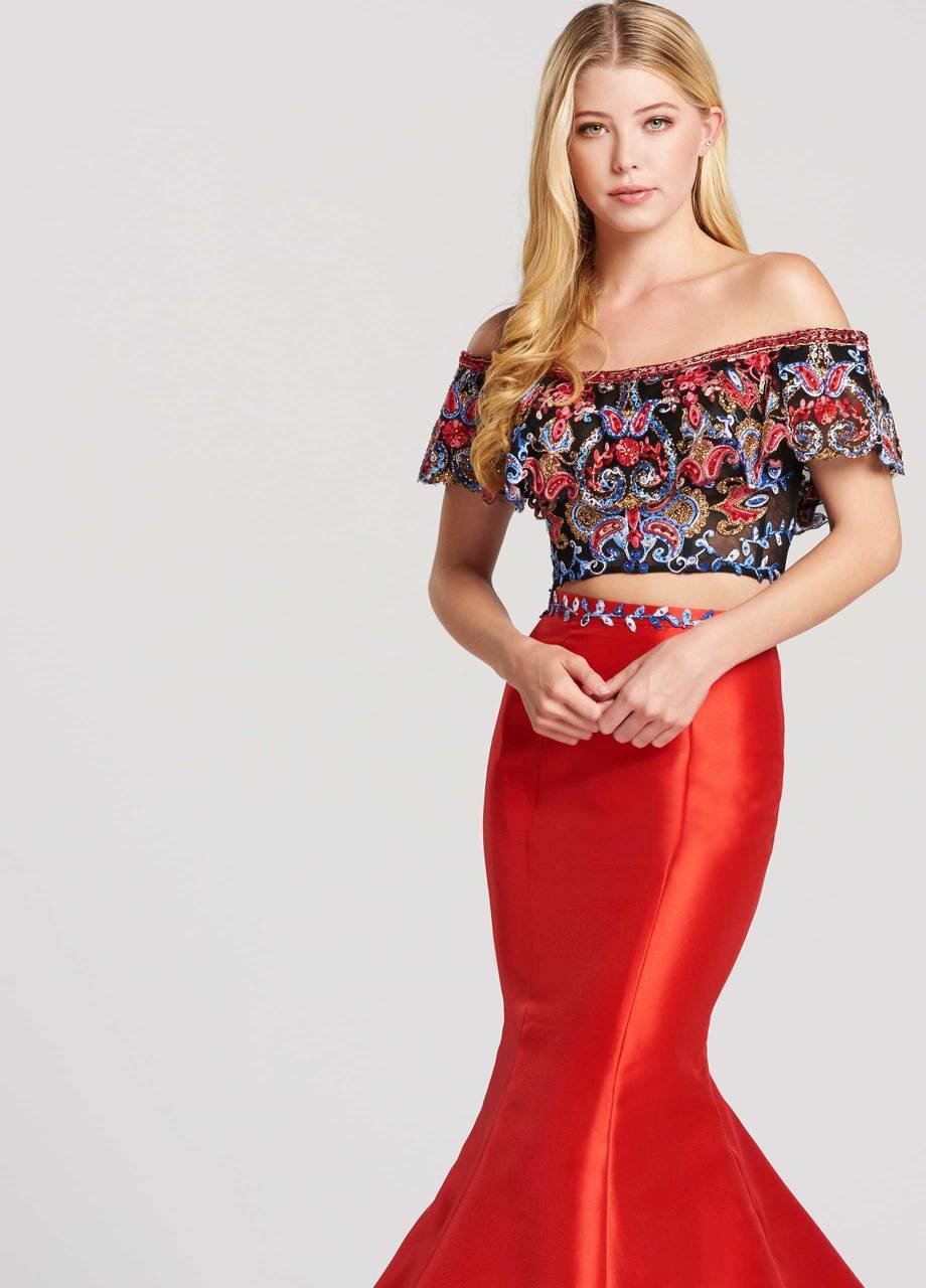 Ellie Wilde - EW118025 Festive Embroidered Off Shoulder Two-Piece Gown Special Occasion Dress