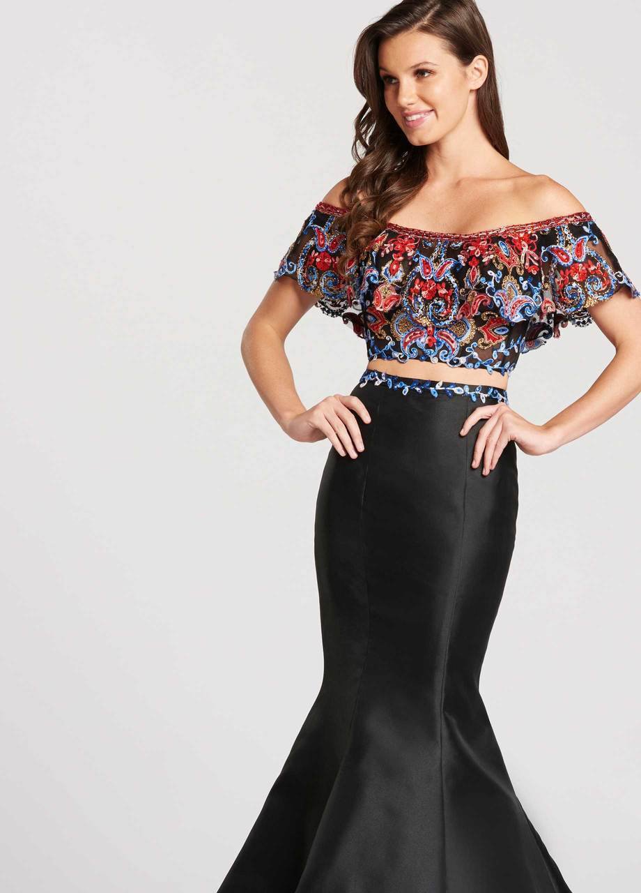 Ellie Wilde - EW118025 Festive Embroidered Off Shoulder Two-Piece Gown Special Occasion Dress