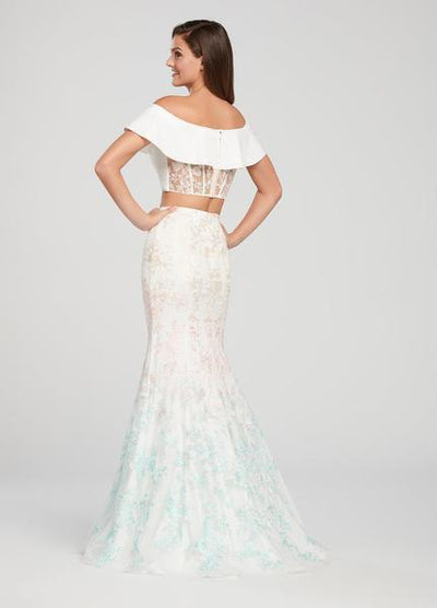 Ellie Wilde - EW119056 Ombre Sequined Lace Two Piece Mermaid Dress Special Occasion Dress