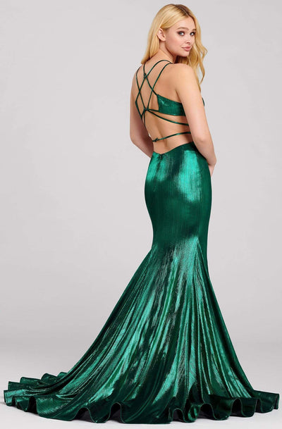 Ellie Wilde - EW120031 Sexy Strappy Back Shimmer Metallic Mermaid Gown Evening Dresses