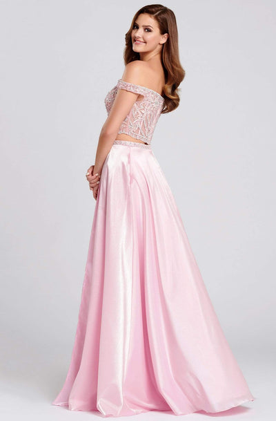 Ellie Wilde - EW120134 Two Piece Embroidered Off-Shoulder A-line Gown Prom Dresses