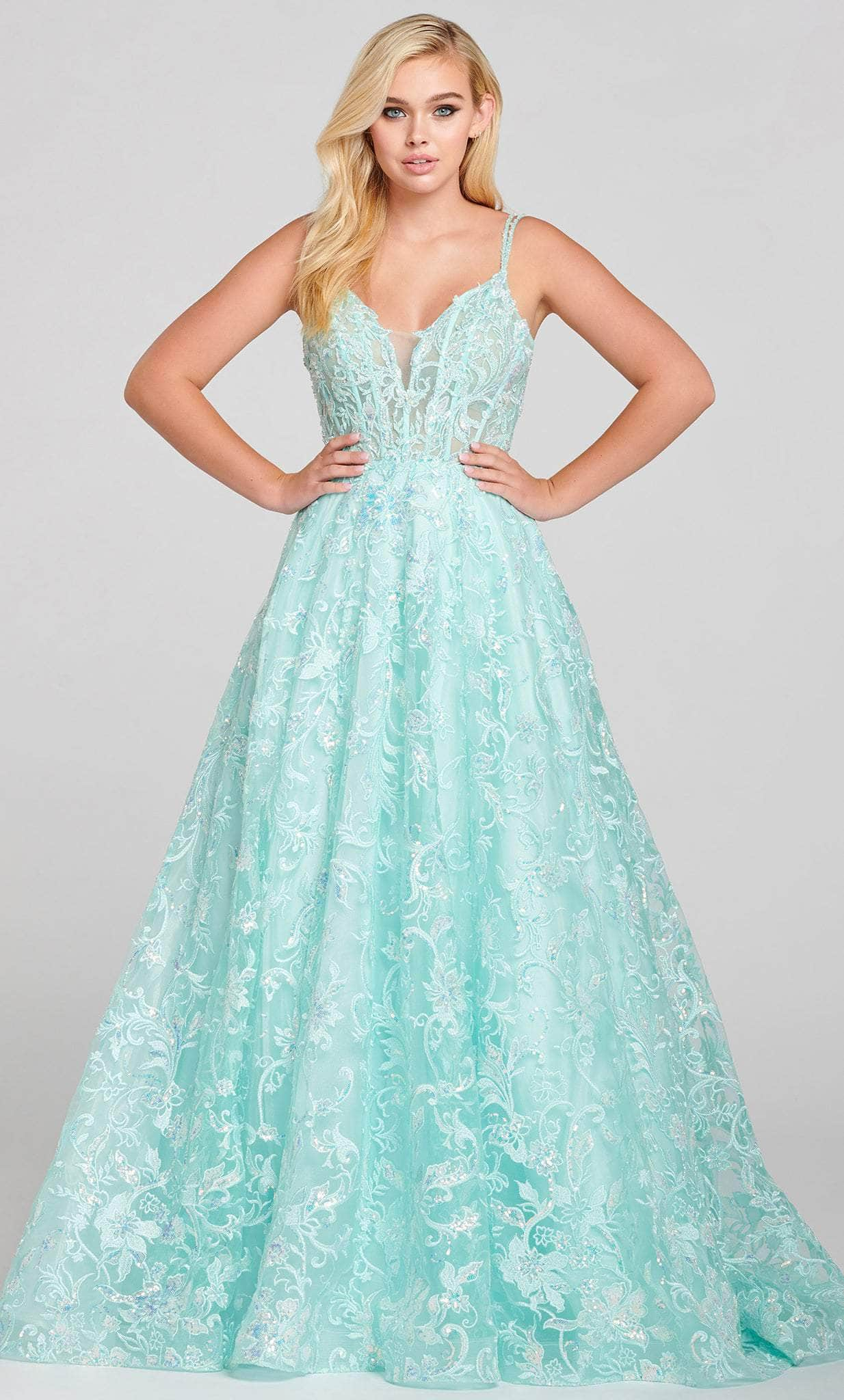 Ellie Wilde EW121058 - Spaghetti Strap A-line Prom Dress