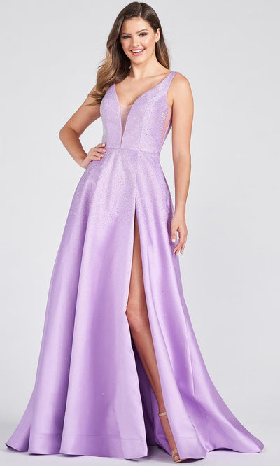 Ellie Wilde EW122021 - Beaded V-Neck Prom Gown Special Occasion Dress 00 / Orchid
