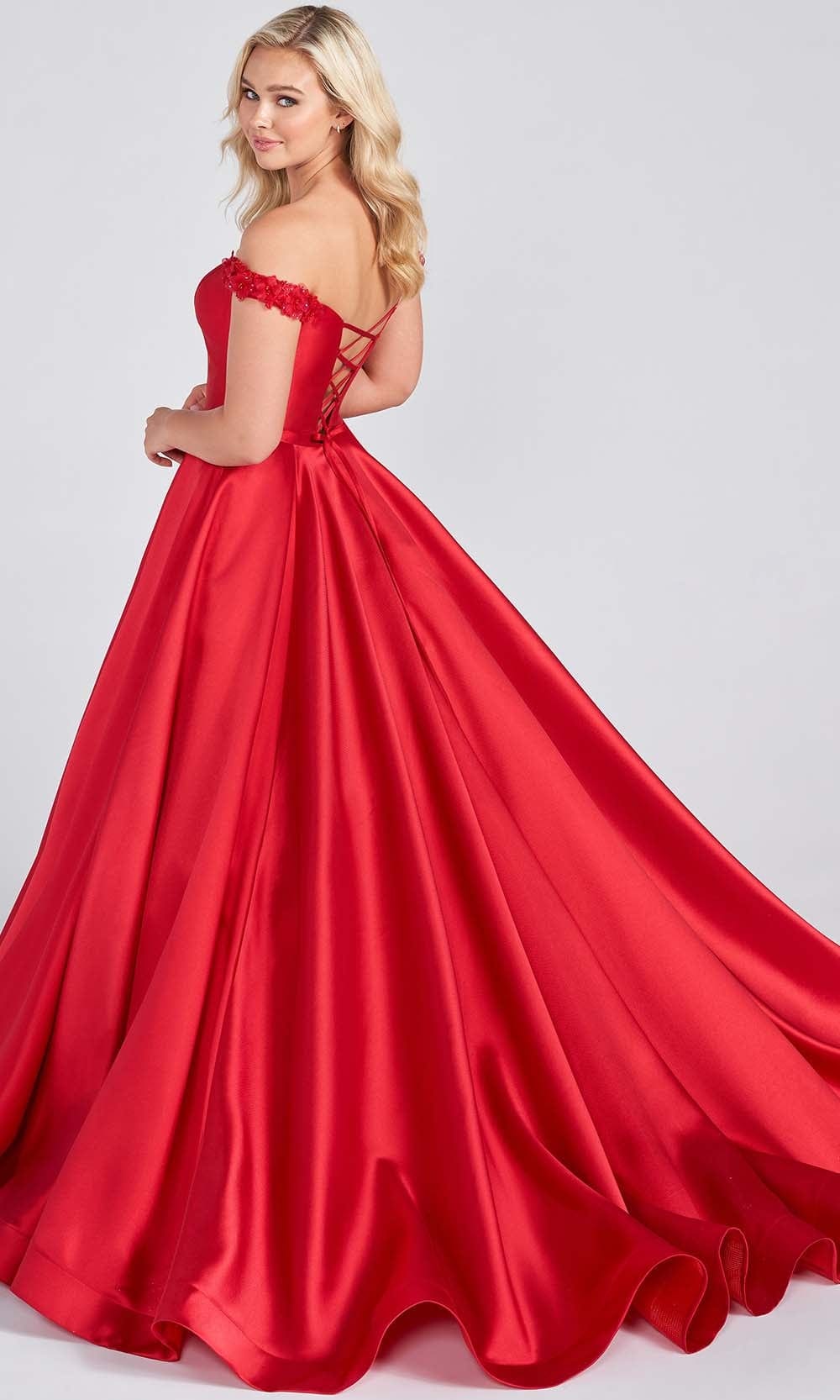 Ellie Wilde EW122050 - Off Shoulder V-Neck Prom Gown Prom Dresses