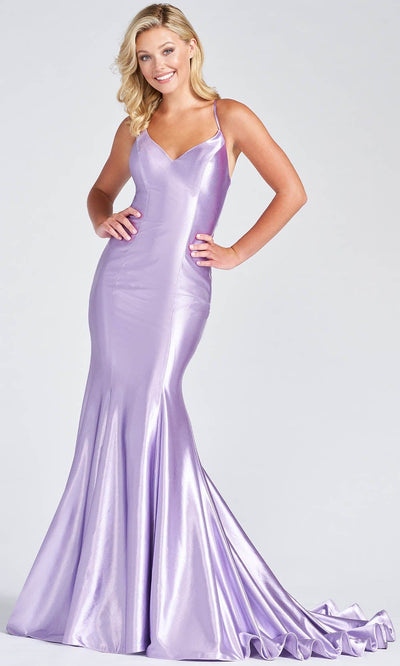 Ellie Wilde EW122063 - Satin Mermaid Prom Gown Special Occasion Dress 00 / Lilac