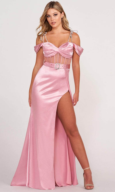 Ellie Wilde EW34010 - Off Shoulder Corset Prom Dress Prom Dresses 00 / Dusty Rose