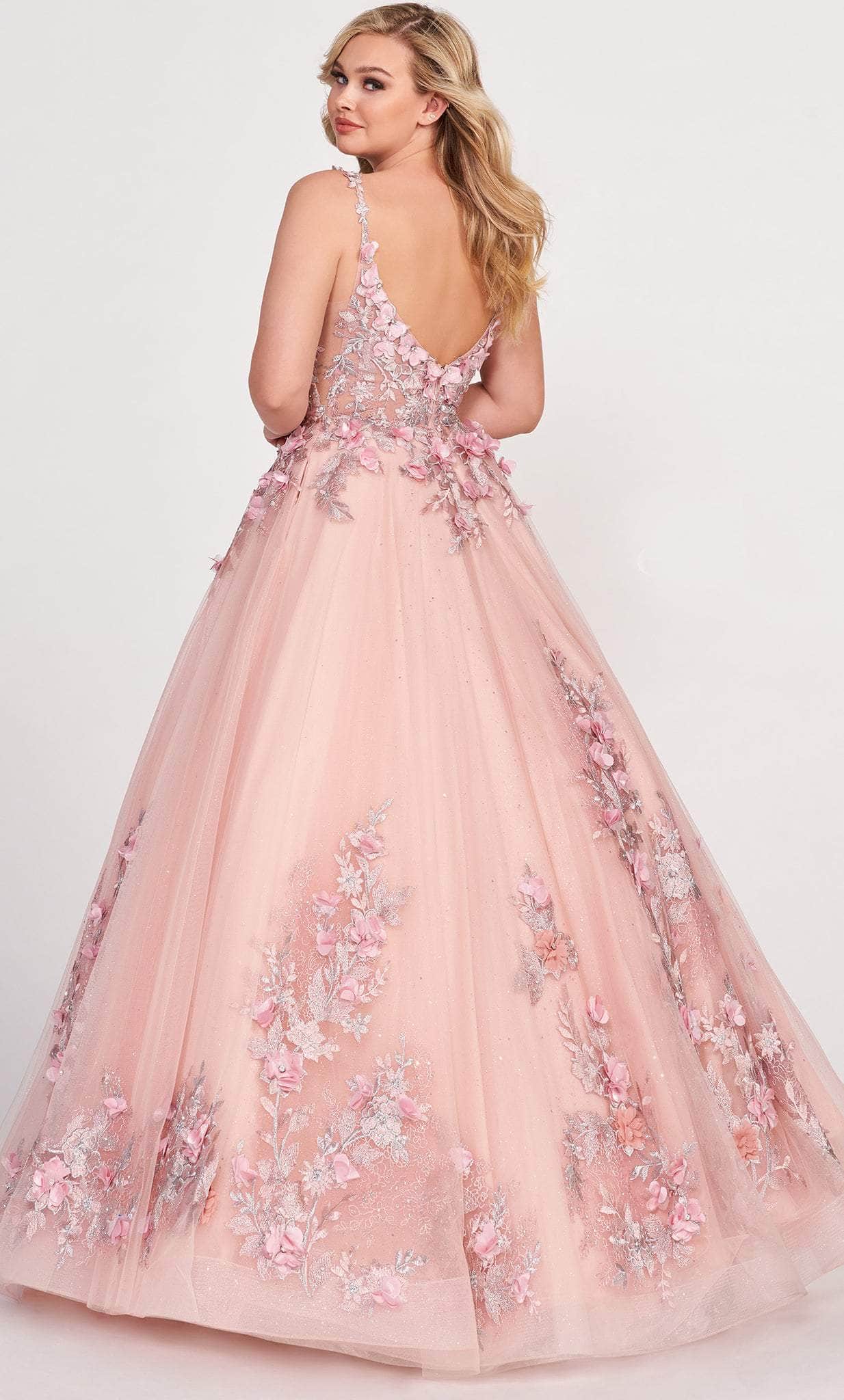 Ellie Wilde EW34125 - Tulle-Made 3D Floral Detailed Gown Ball Gowns