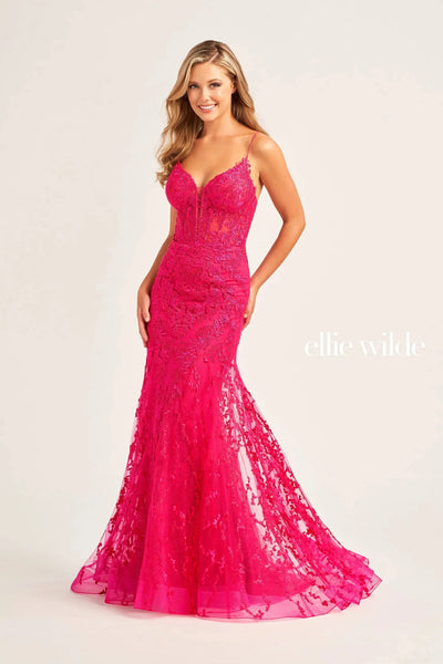 Ellie Wilde EW35010 - Floral Trumpet Evening Dress