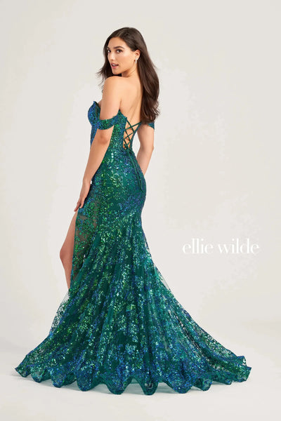 Ellie Wilde EW35014 - Fitted Off-Shoulder Evening Dress