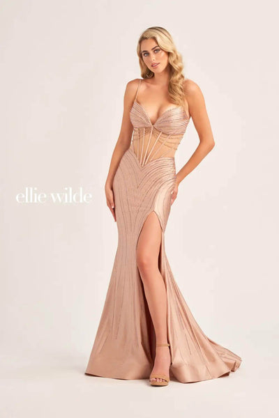 Ellie Wilde EW35027 - Mermaid Basque Evening Dress