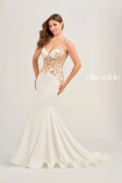 Ellie Wilde EW35078 - Sequin Applique Sweetheart Gown