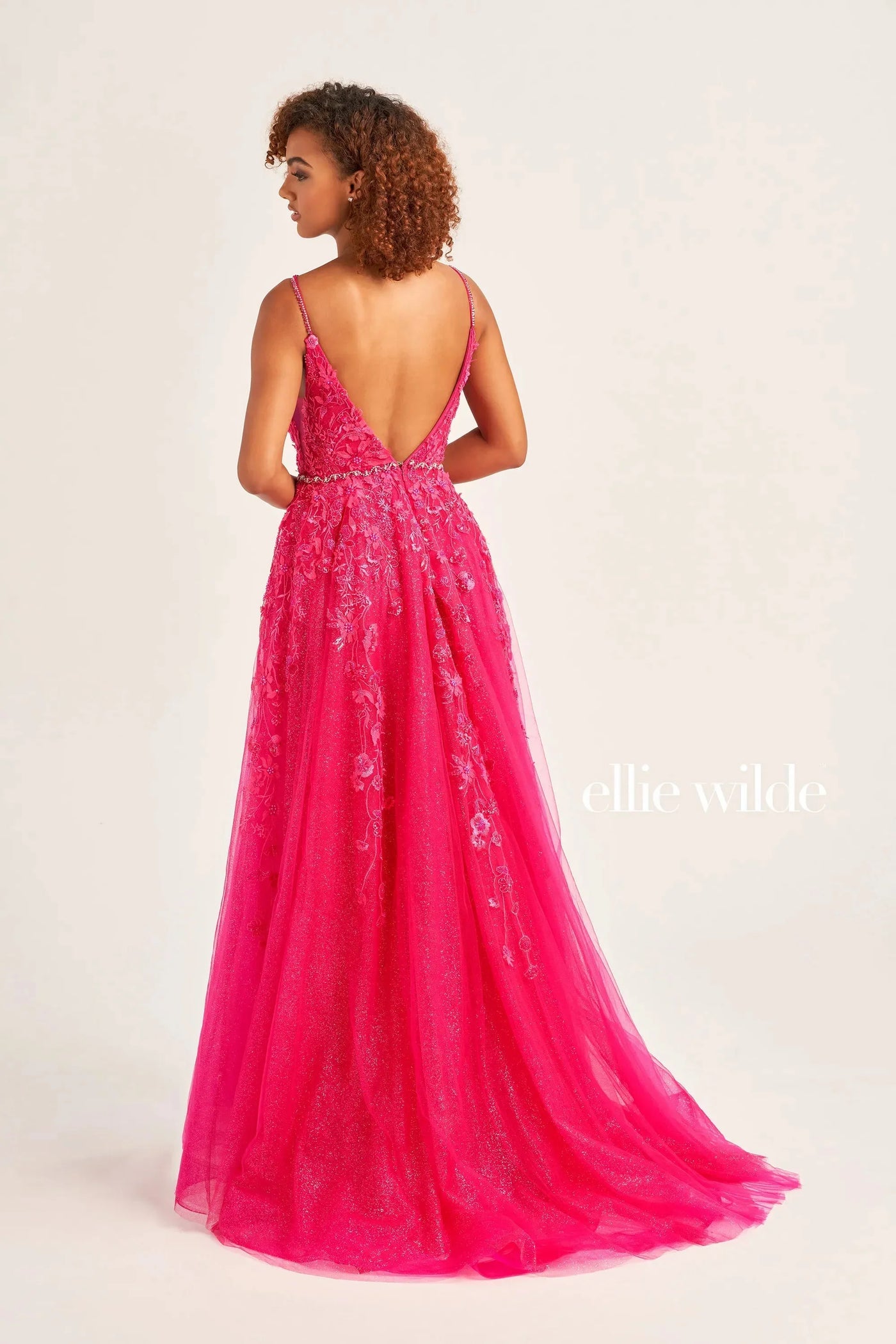 Ellie Wilde EW35113 - Open Back Lace Applique Gown