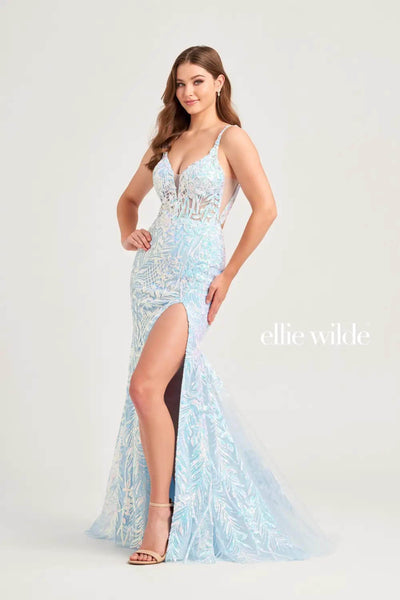 Ellie Wilde EW35201 - Glitter Sweep Train Evening Dress