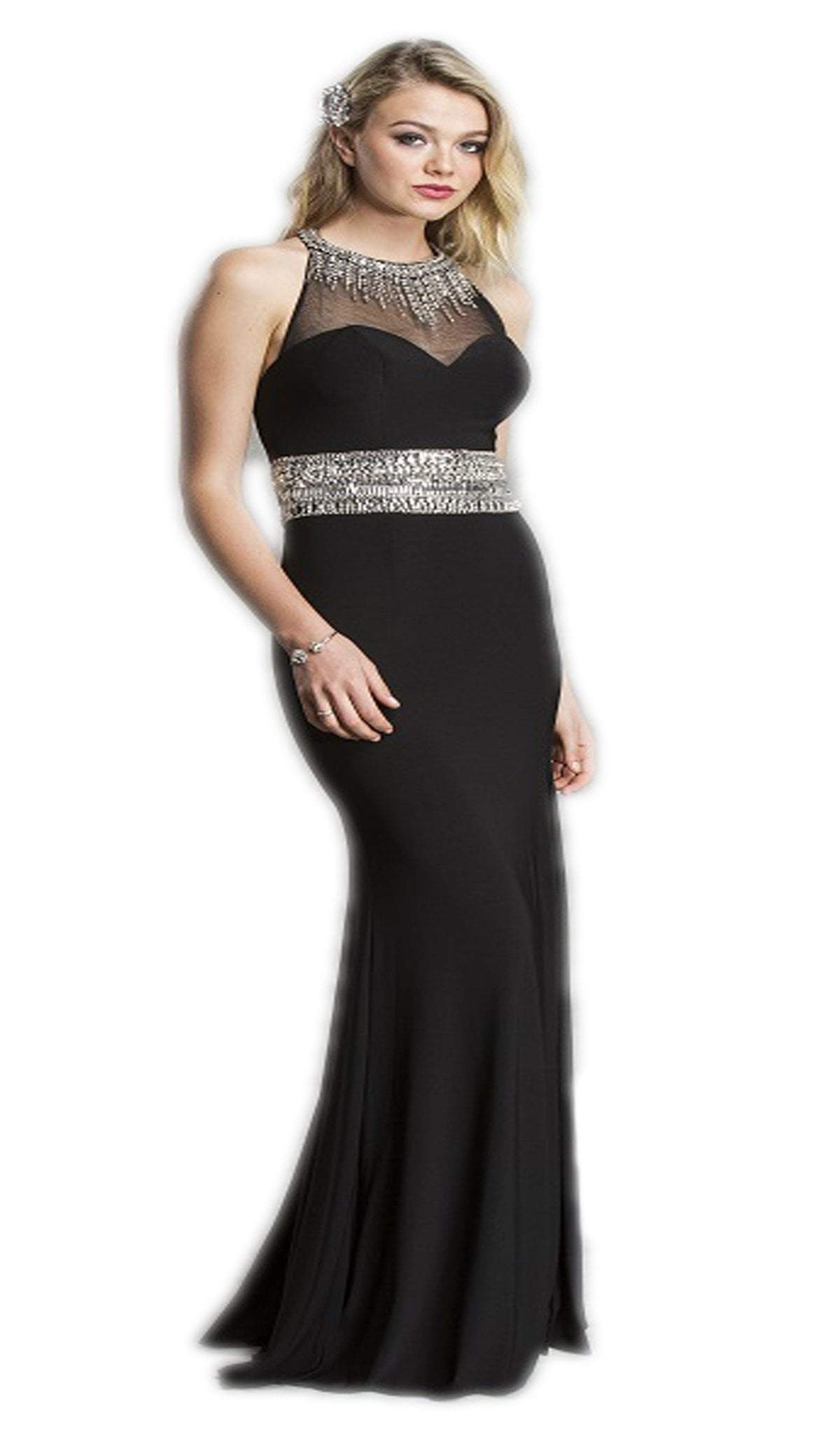 Embellished Back Cutout Evening Dress Dress XXS / Black