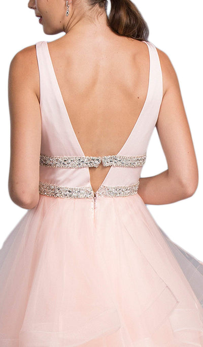 Embellished Deep V-neck A-line Prom Dress Dress