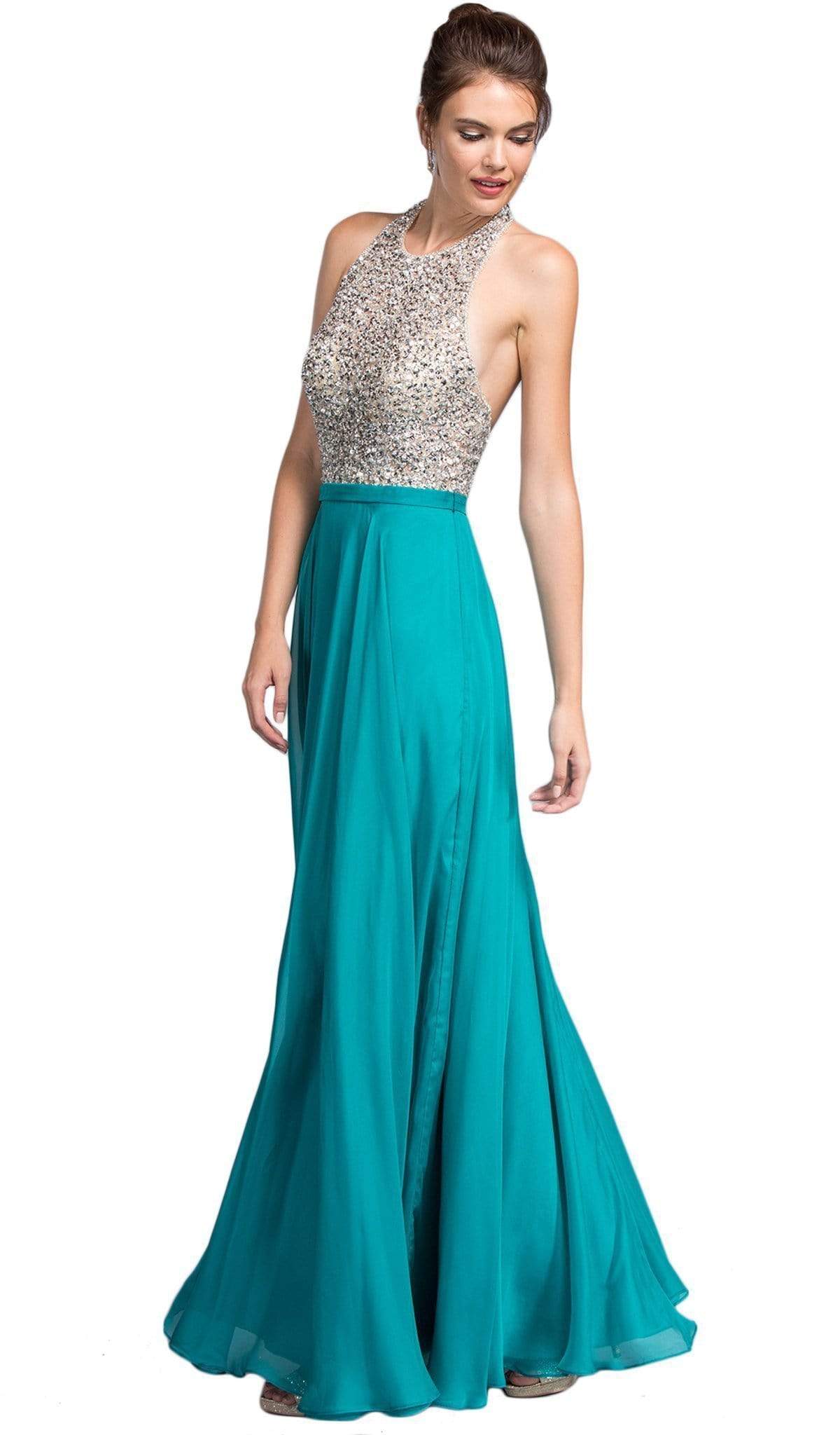 Embellished Halter Neckline A-line Prom Dress Dress