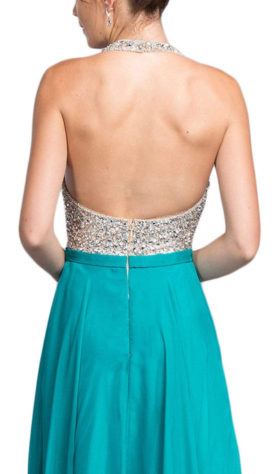 Embellished Halter Neckline A-line Prom Dress Dress