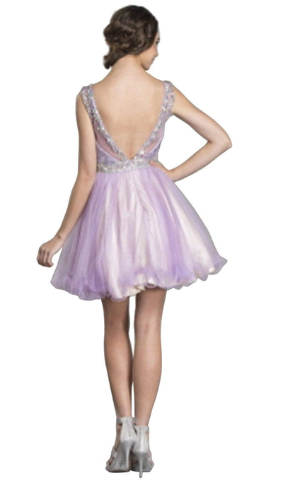 Embellished Illusion Bateau Homecoming Dress Dress