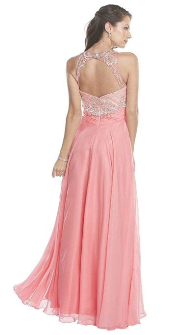 Embellished Illusion Bodice A-Line Prom Dress Prom Dresses