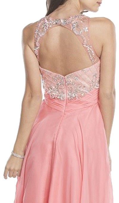 Embellished Illusion Bodice A-Line Prom Dress Dress