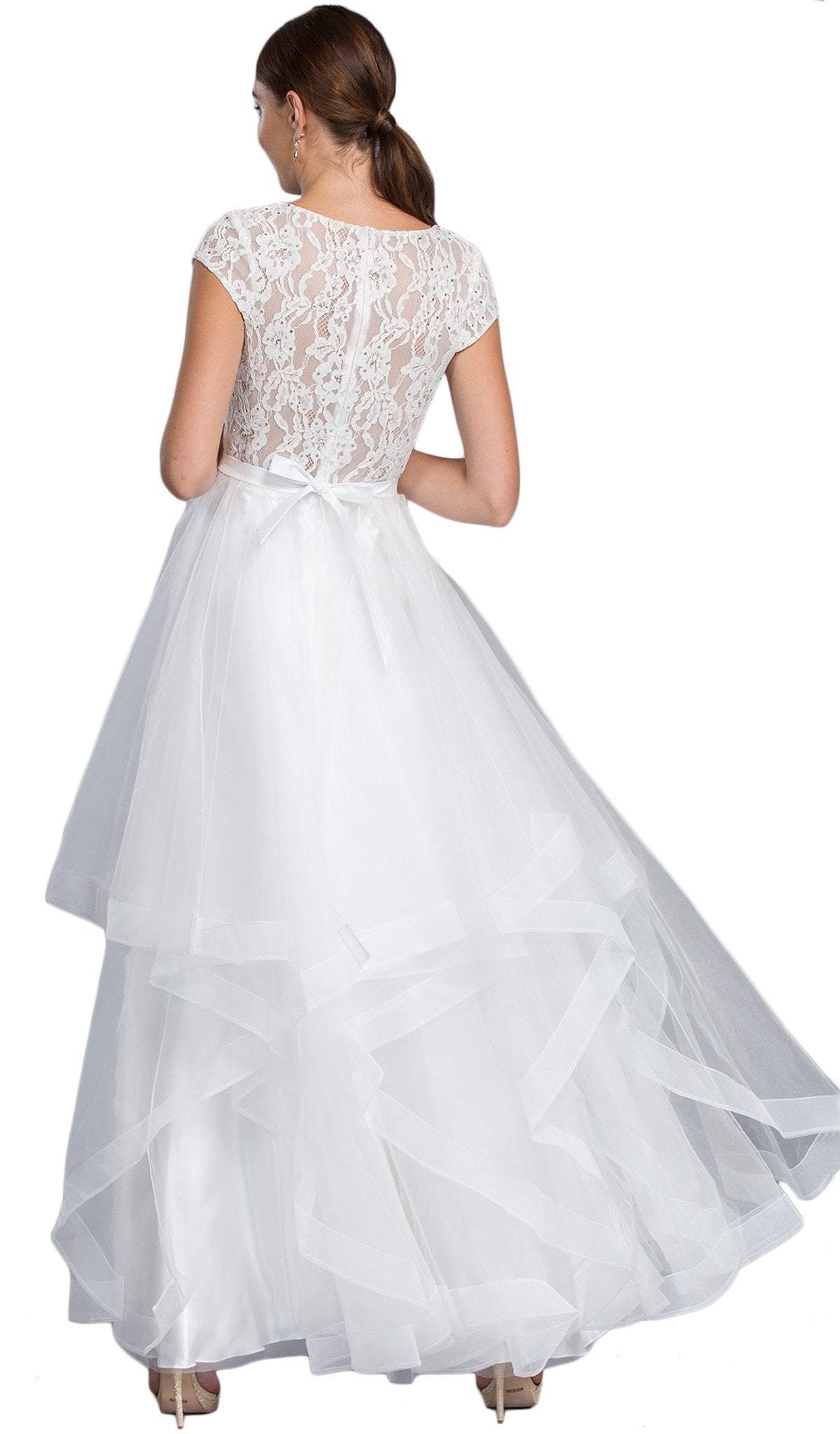 Embellished Lace V-neck A-line Prom Dress Prom Dresses