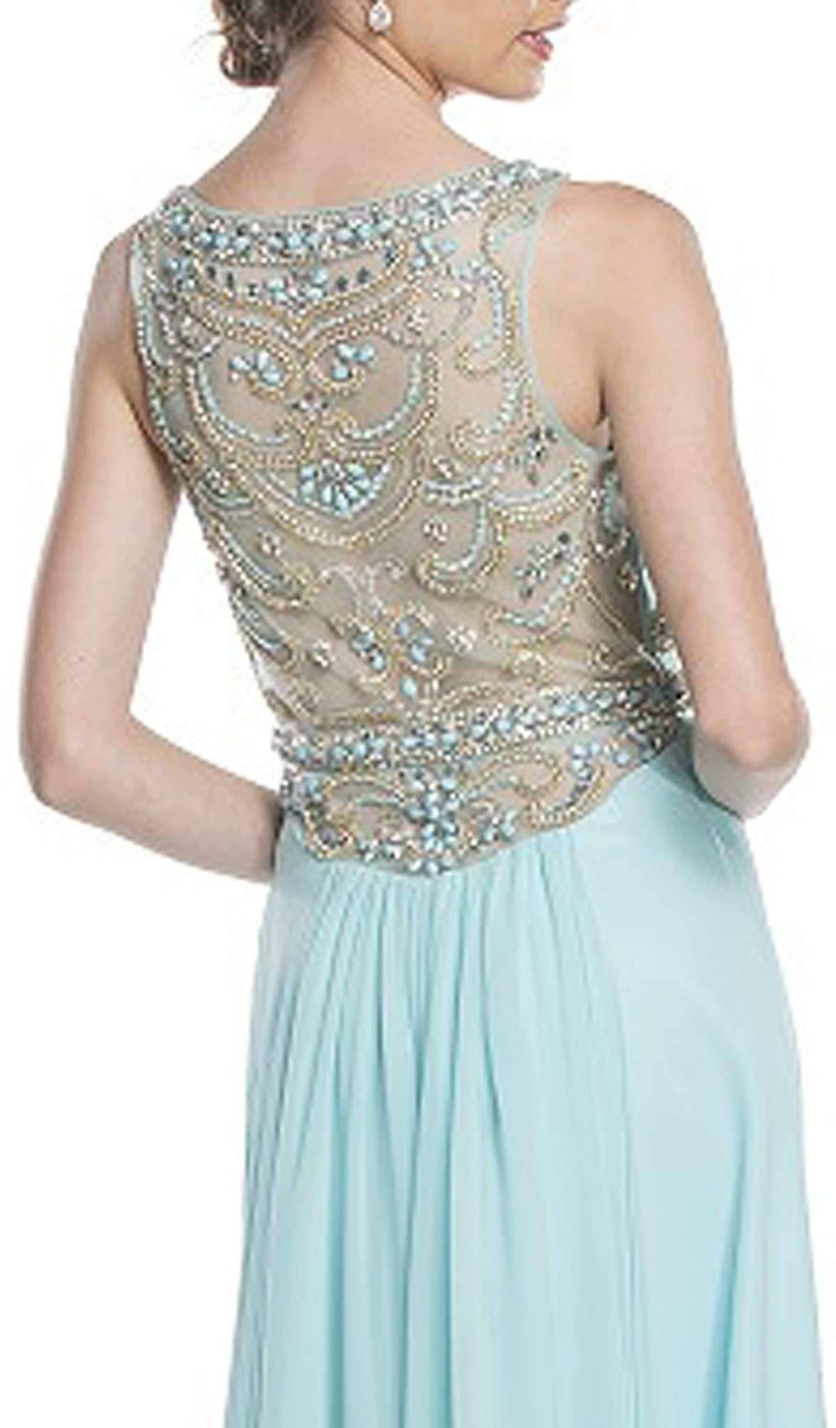 Embellished Sleeveless A-Line Evening Dress Dress