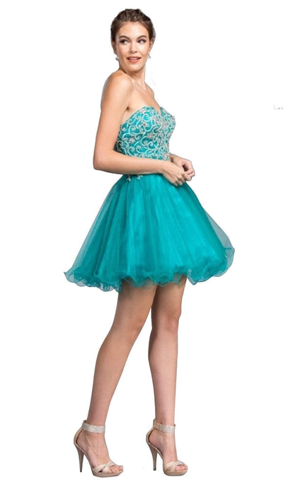 Embellished Sweetheart A-line Homecoming Dress Homecoming Dresses XXS / Teal