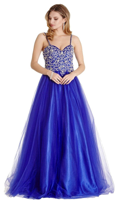 Embellished Sweetheart Quinceanera Ballgown Dress XXS / Royal
