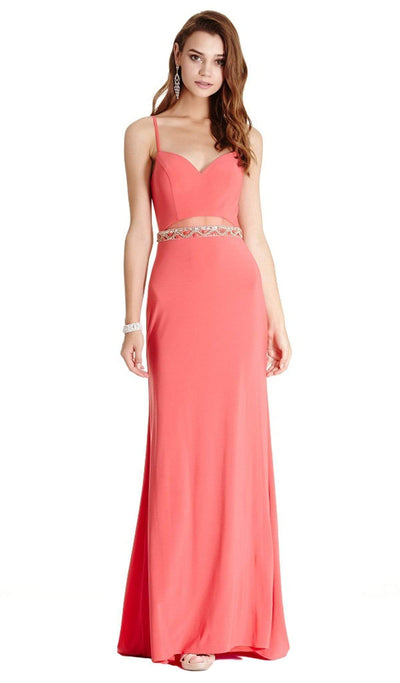 Embellished Sweetheart Sheath Prom Dress Dress XXS / Coral