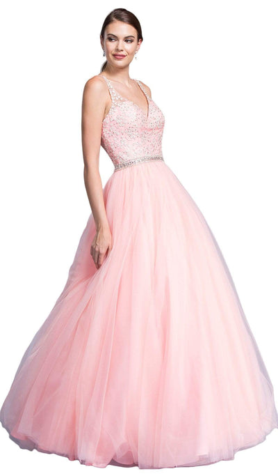 Embellished V-neckline A-line Prom Dress Dress XXS / Blush
